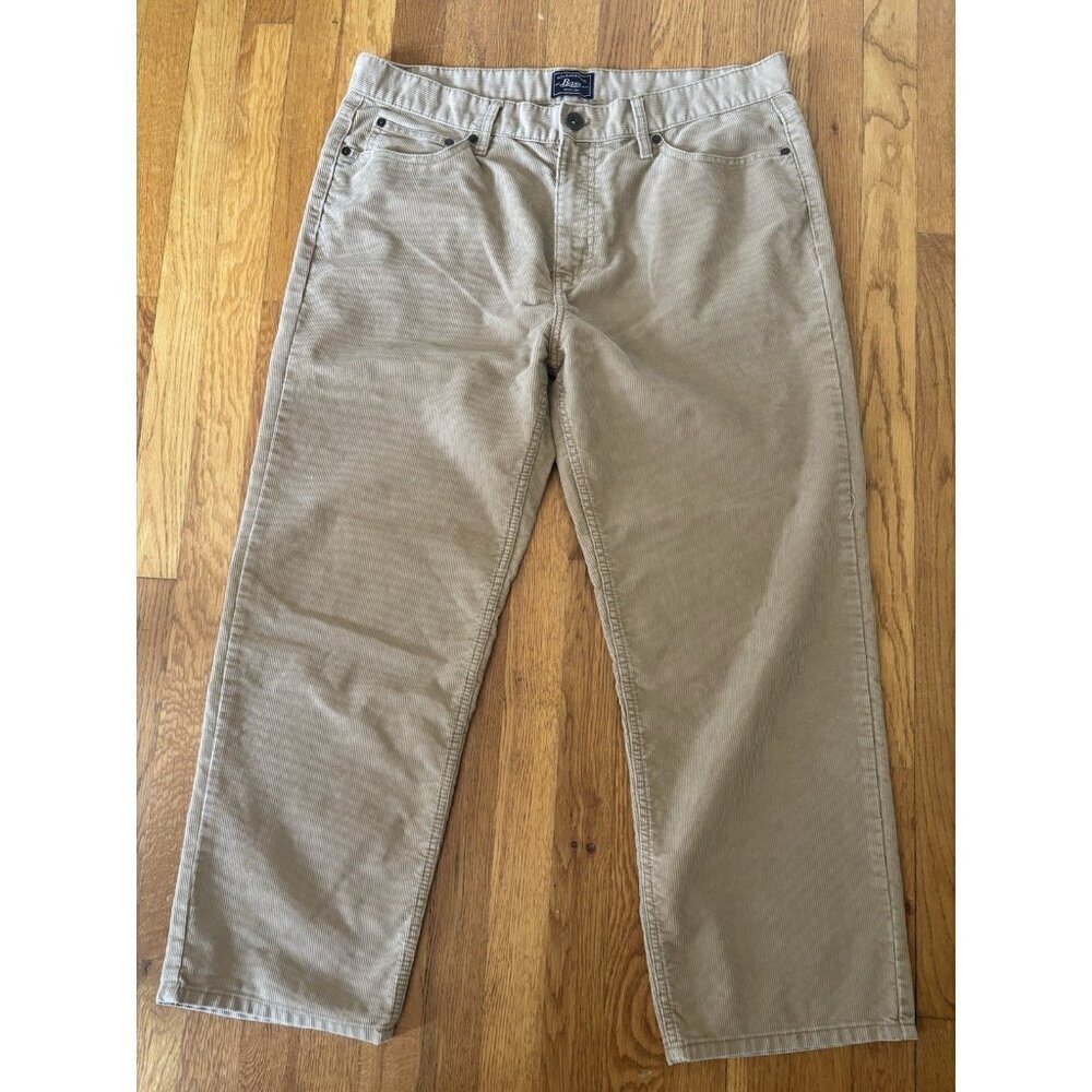 Bass Mens Tag Size 36x29 Light Brown Corduroy Pants Cotton Blend